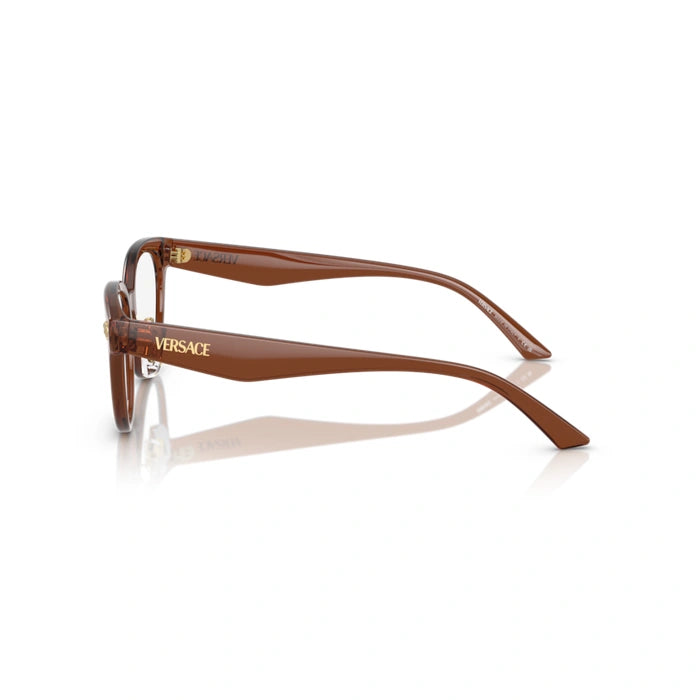 Versace 0VE3370D 5508 - Brown Transparent Woman Eyeglasses 54 (M) 2