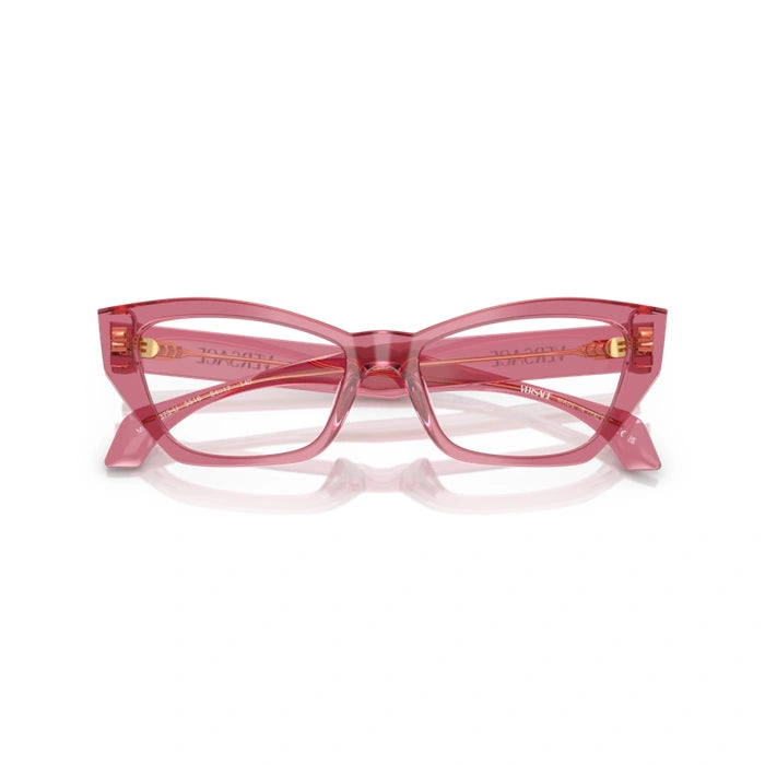 Versace 0VE3373U 5516 - Transparent Pink Woman Eyeglasses 52 (S) 5