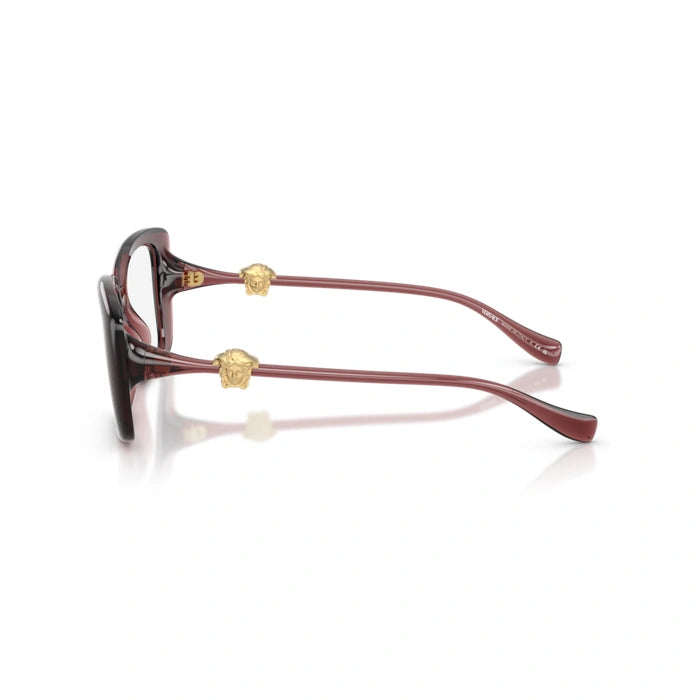 Versace 0VE3385U 5539 - Transparent Red Woman Eyeglasses 51 (XS) 7