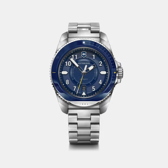 Victorinox Journey 1884 Automatic Matt Blue Dial With Silver Bracelet Men's Watch 242010