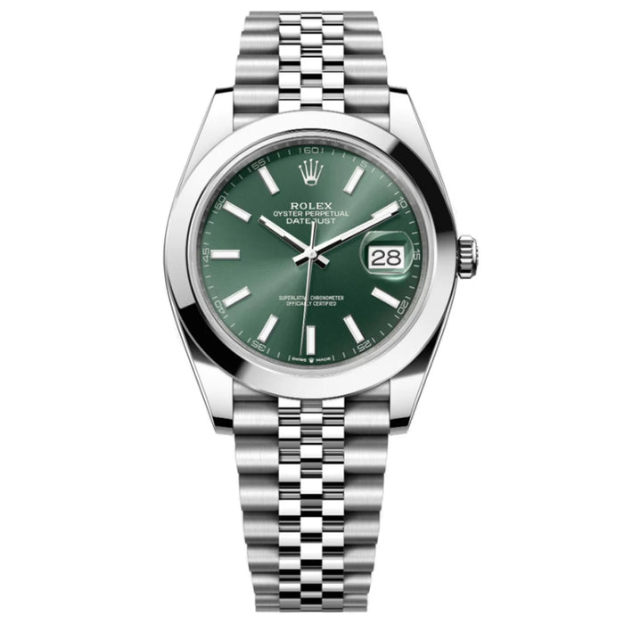 Rolex Datejust 41mm Smooth Bezel Green Index Jubilee New 2025 - 126300