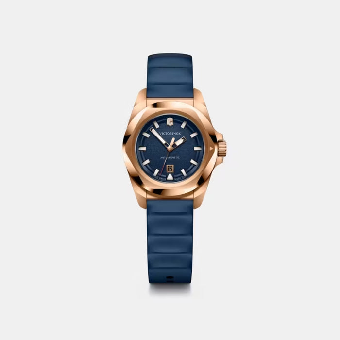 Victorinox INOX Grainy Dark Blue Dial With Rose Gold Bezel Quartz Women's Watch 242035