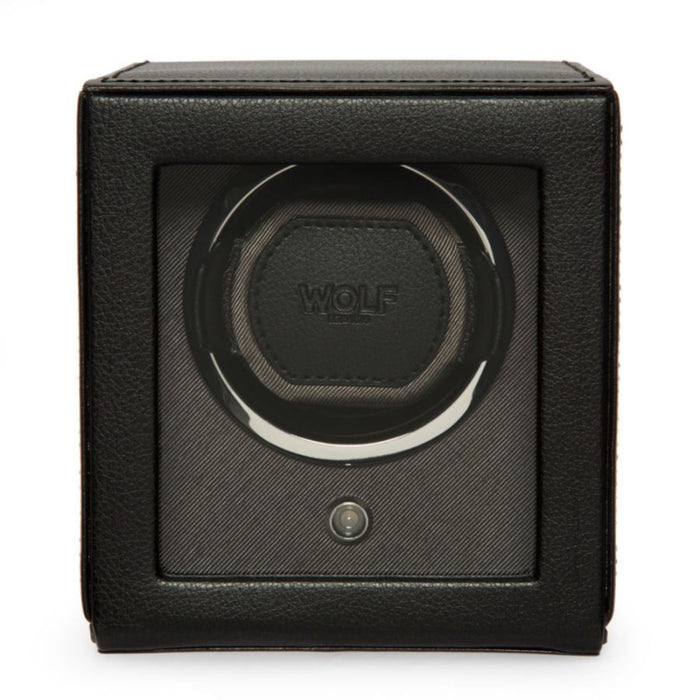Wolf Cub Single Black Watch Winder with Cover 461103