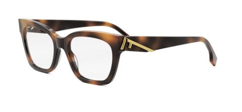 Fendi First FE50073I 053 Shiny Havana Oval Women's Eyeglasses