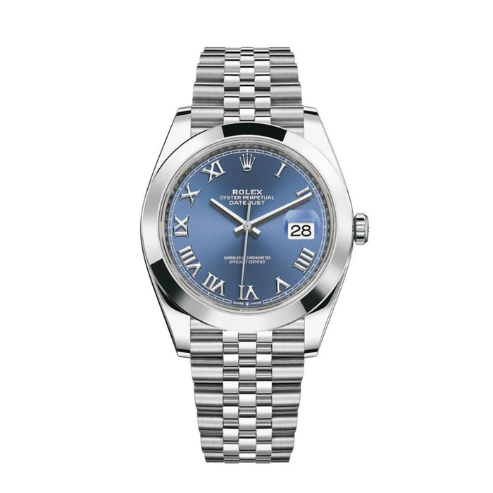 Rolex Datejust 41mm Smooth Bezel Blue Roman Dial Jubilee New 2025- 126300