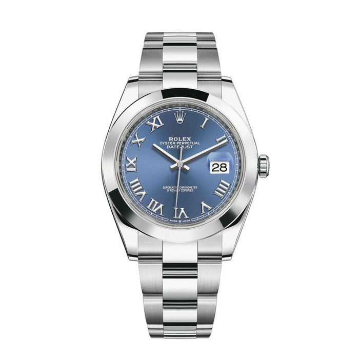 Rolex Datejust 41mm Smooth Bezel Blue Roman Dial Oyster New 2025- 126300