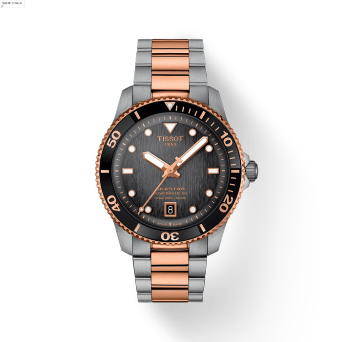 Tissot Seastar Powermatic 80 40mm Two-tone Steel Men's Watch T1208072205101
