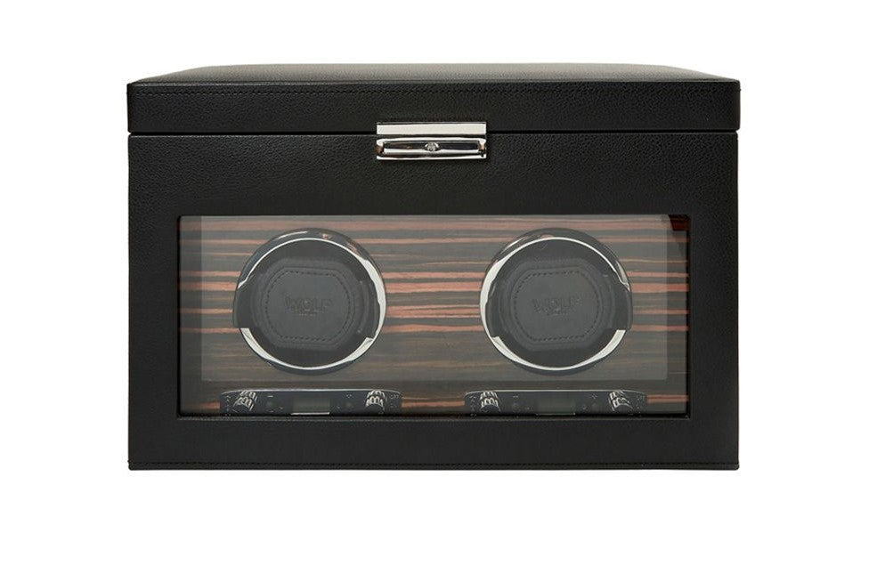 Wolf Roadster Double Vegan Leather Watch Winder With Storage 457256