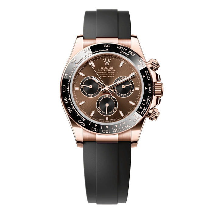 Rolex Cosmograph Daytona 40mm Everose Gold Ceramic Bezel Chocolate Index Dial Oysterflex New 2025 Release -126515LN