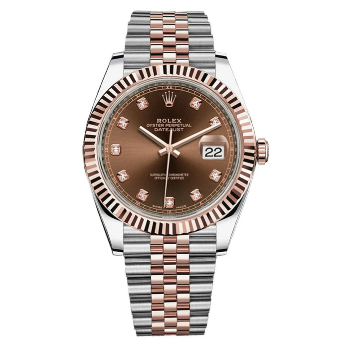 Rolex Datejust 41m Two-Tone Everose Gold Fluted Bezel Chocolate Diamond Dial Jubilee New 2025 - 126331