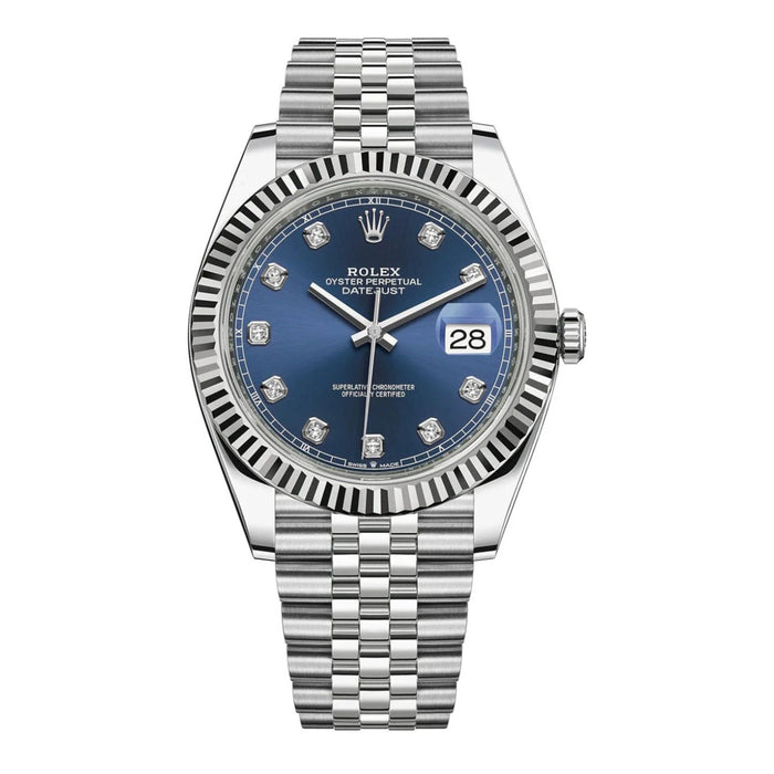 Rolex Datejust 41mm Fluted Bezel Blue Diamond Dial Jubilee New 2025 - 126334