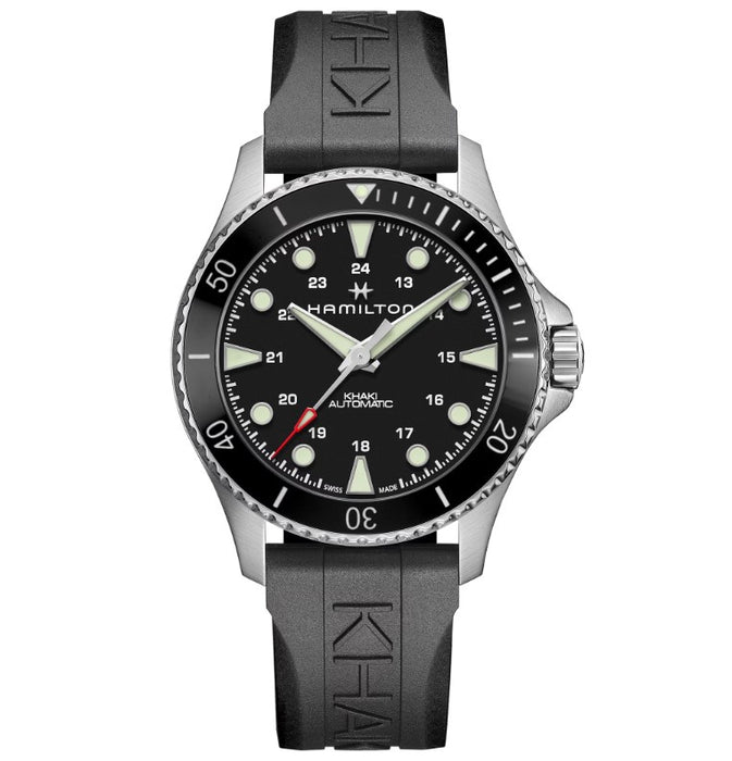 Hamilton Khaki Navy Scuba Auto Black Dial Black Strap Round Stainless Steel Case 43mm Men's Watch H82515330