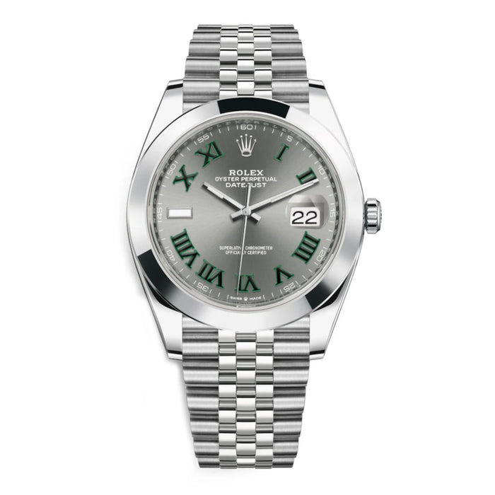 Rolex Datejust 41mm Smooth Bezel "Wimbledon" Dial Jubilee New 2025- 126300