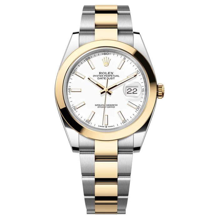 Rolex Datejust Two-Tone Yellow Gold Smooth Bezel White Index Dial New 2025 - 126303