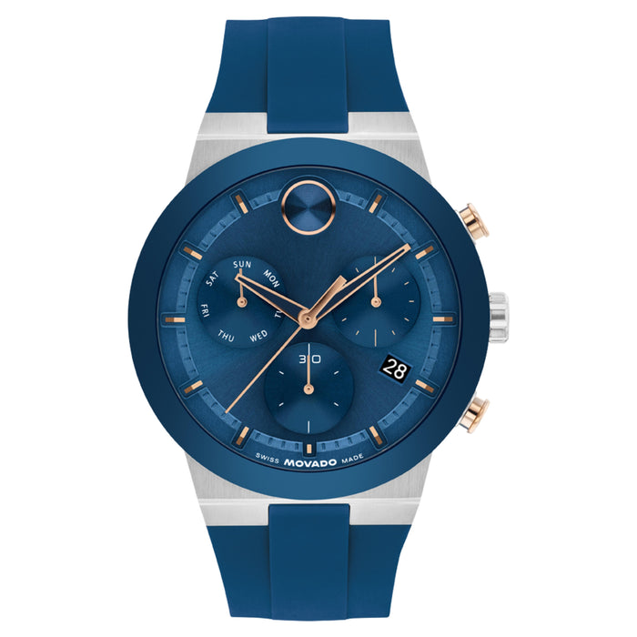 Movado Bold Fusion Blue Dial Quartz Chronograph Men's Watch 3601331