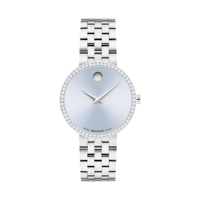 Movado Museum Classic Light Blue Quartz Stainless Steel Women's Watch 0608066