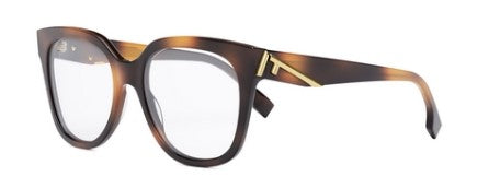 Fendi First FE50064I 053 Shiny Havana Soft Square Women's Eyeglasses.