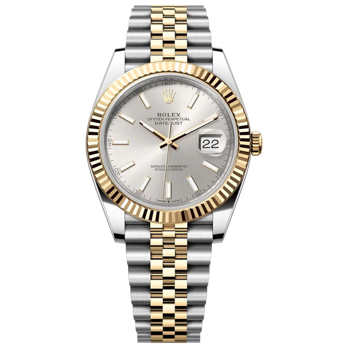 Rolex Datejust 41mm Two-Tone Yellow Gold Fluted Bezel Silver Index Dial Jubilee New 2025 - 126333