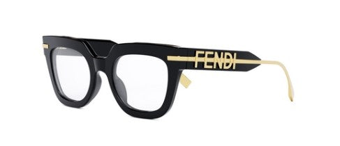 Fendi Fendigraphy FE50065I 001 Shiny Black Square Women's Eyeglasses