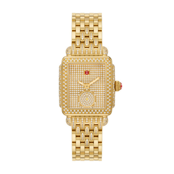 Michele Limited Edition Deco Mid Diamond Pavé Jubilee 18K Gold-Plated Women's Watch MWW06V000133