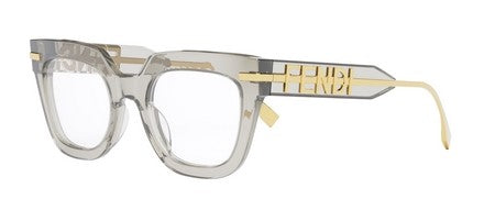 Fendi Fendigraphy FE50065I 020 Transparent Grey Square Women's Eyeglasses