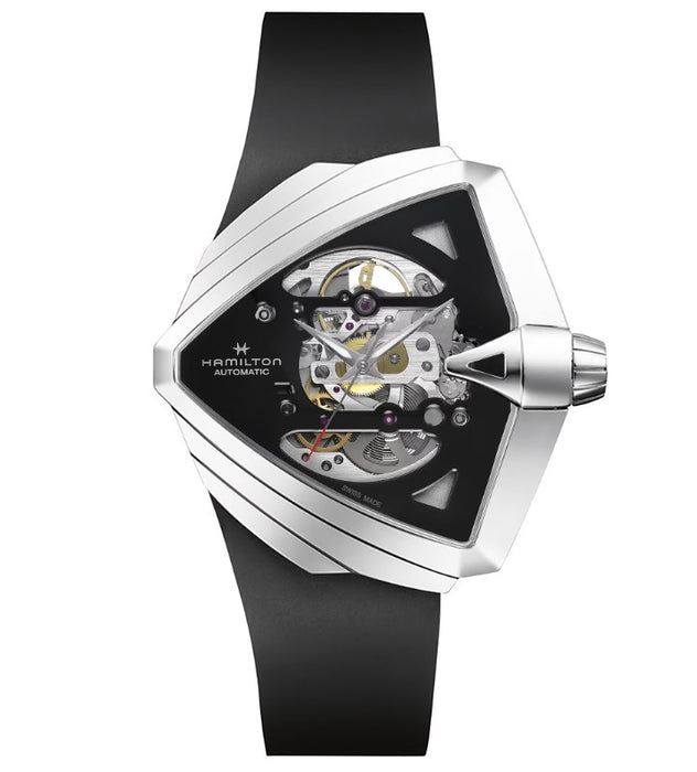 Hamilton Triangular Watch Hamilton Ventura XXL Skeleton Automatic Black Dial Triangle Case 45.5m ...