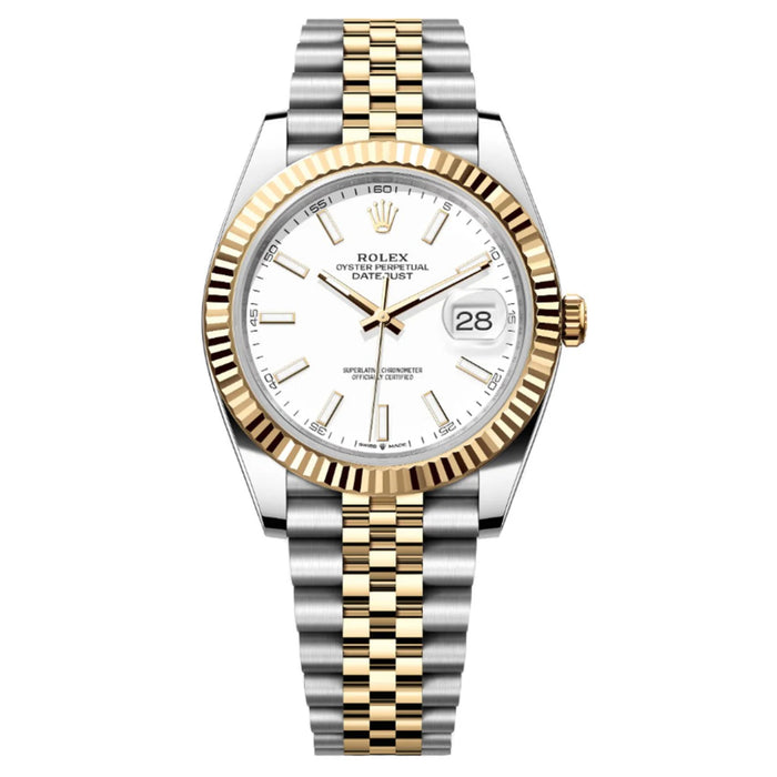 Rolex Datejust Two-Tone Yellow Gold Fluted Bezel White Index Dial Jubilee  New 2025- 126333