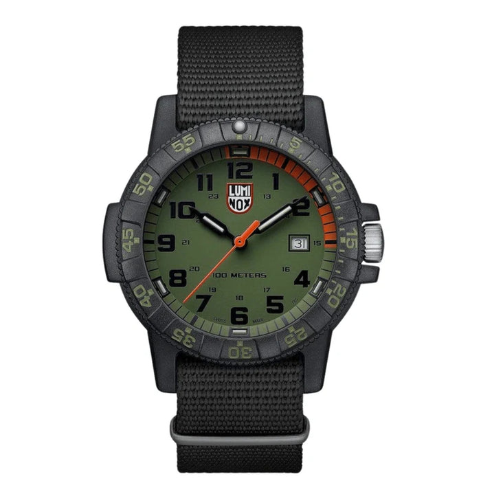 Luminox Leatherback Sea Turtle Giant 44mm CARBONOX™ Green Dial With Orange Accent Men's Watch XS.0337