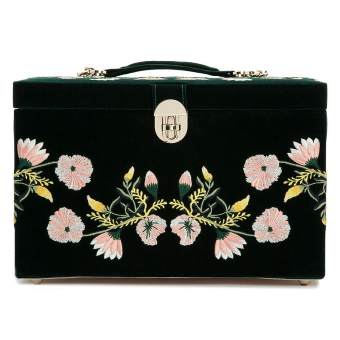 Wolf Zoe Forest Green Large Jewelry Box 393012