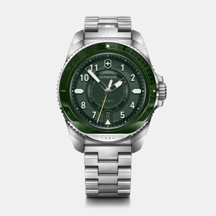 Victorinox Journey 1884 Automatic Matt Green Dial With Silver Bracelet Men's Watch 242015