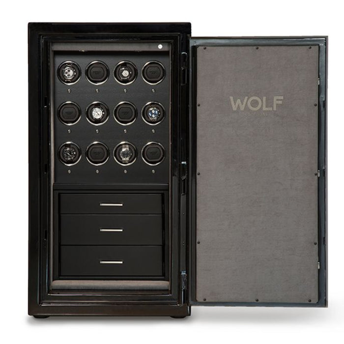 Wolf Atlas Chrome Gloss Exterior 12 Piece Winder Safe 491264