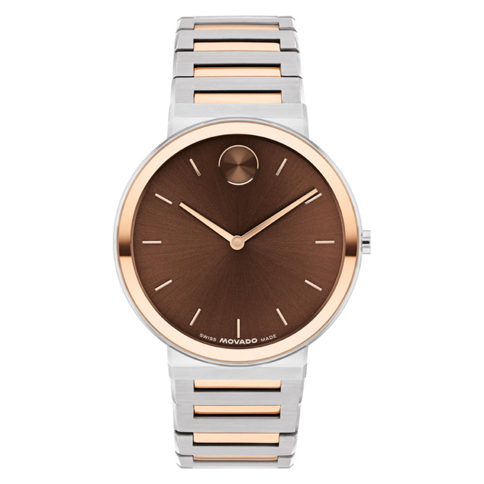 Movado Bold Horizon Caffeine Dial Light Rose Gold Unisex Watch 3601267