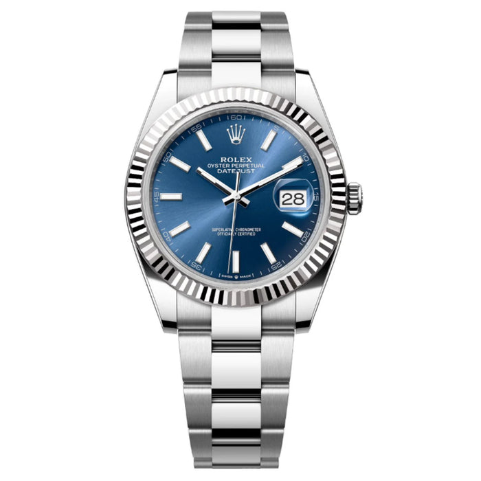 Rolex Datejust 41mm Fluted Bezel Blue Index Dial Oyster New 2025 - 126334