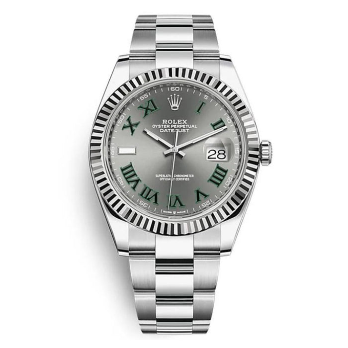 Rolex Datejust 41mm Fluted Bezel "Wimbledon" Dial Oyster New 2025 - 126334