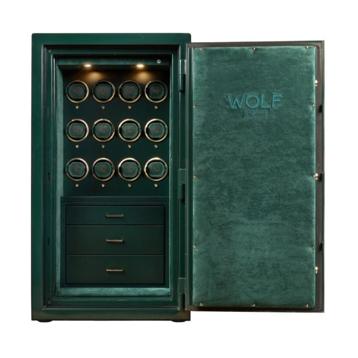 Wolf Atlas Green Gloss Exterior 12 Piece Winder Safe 491241