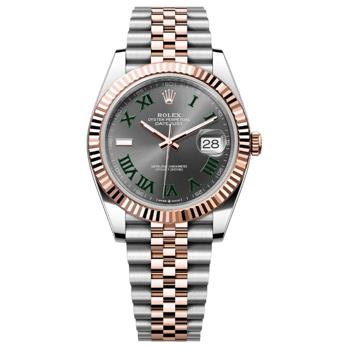 Rolex Datejust 41mm Two-Tone Everose Gold Fluted Bezel "Wimbledon" Dial Jubilee New 2025 - 126331
