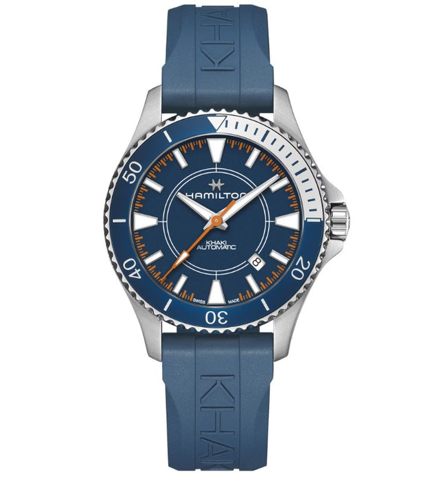 Hamilton Khaki Navy Scuba Auto Syroco Special Edition Blue Dial Blue Rubber Strap Round Stainless Steel Case 40mm Men's Watch H82385340