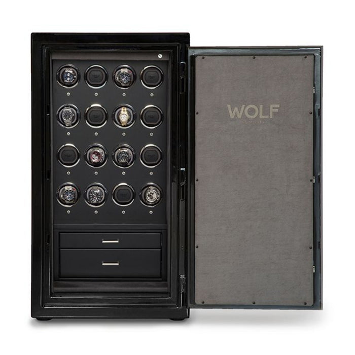 Wolf Atlas Chrome Gloss Exterior 16 Piece Winder Safe 491664