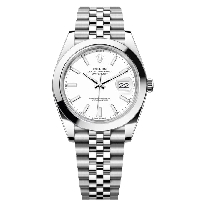Rolex Datejust 41mm Smooth Bezel White Index Jubilee New 2025 - 126300