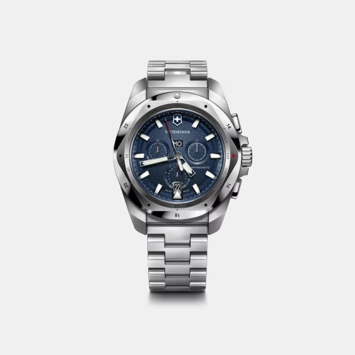 Victorinox Chrono Blue Grainy Dial With Stainless Steel Bracelet Men's Watch 241985