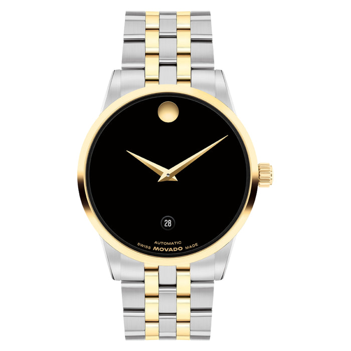 Movado Museum Classic Automatic Black Dial Yellow Stainless Steel Unisex's Watch 0608036