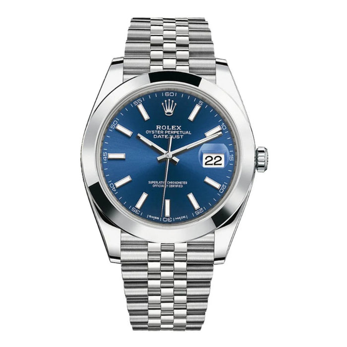 Rolex 41mm Smooth Bezel Blue Index Dial Jubilee New 2025- 126300
