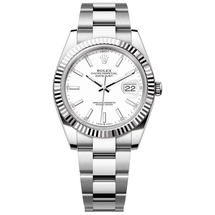 Rolex Datejust 41mm Fluted Bezel White Index Dial Oyster New 2025- 126334