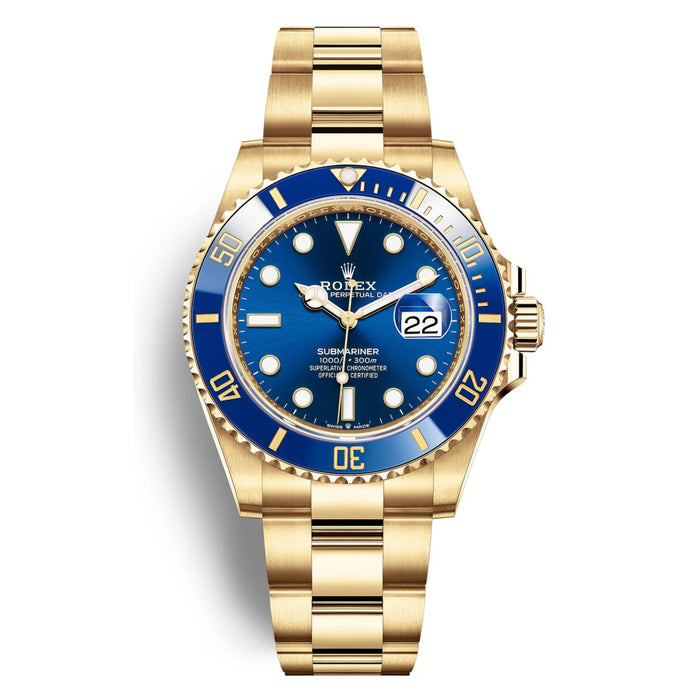 Rolex Submariner 41mm Yellow Gold Blue Dial Blue Bezel New 2025 - 126618LB