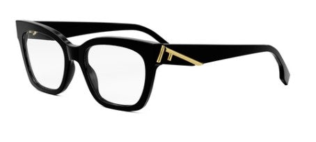 Fendi First FE50073I 001 Shiny Black Oval Women's Eyeglasses