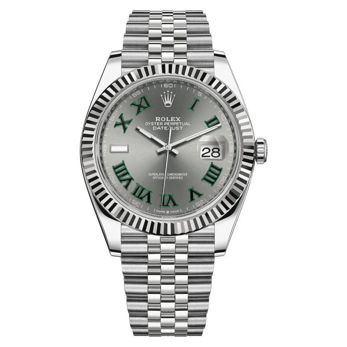 Rolex Datejust 41mm Fluted Bezel "Wimbledon" Dial Jubilee New 2025 - 126334