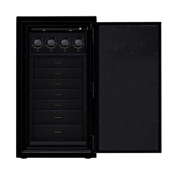Wolf Atlas Gunmetal Gloss Exterior 4 Piece Winder Safe 490402