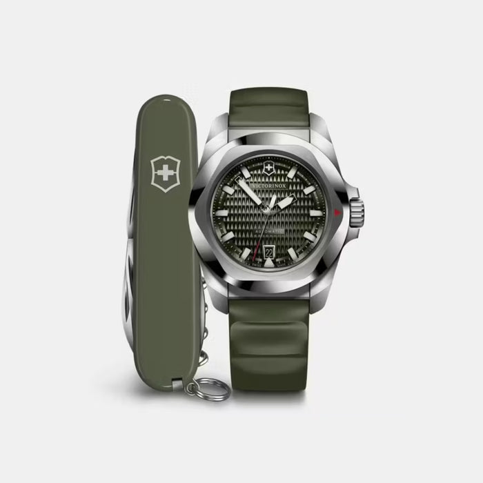 Victorinox I.N.O.X. Automatic Guilloché Green Dial Men's Watch 242017.1