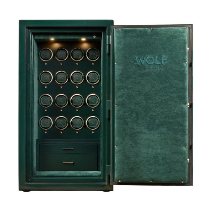 Wolf Atlas Green Gloss Exterior 16 Piece Winder Safe 491641
