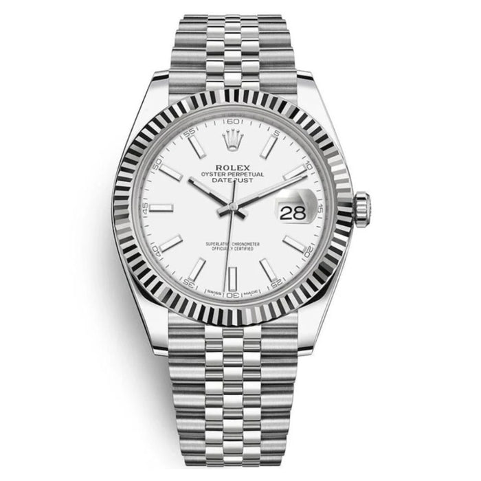 Rolex Datejust 41mm Fluted Bezel White Index Dial Jubilee New 2025 - 126334